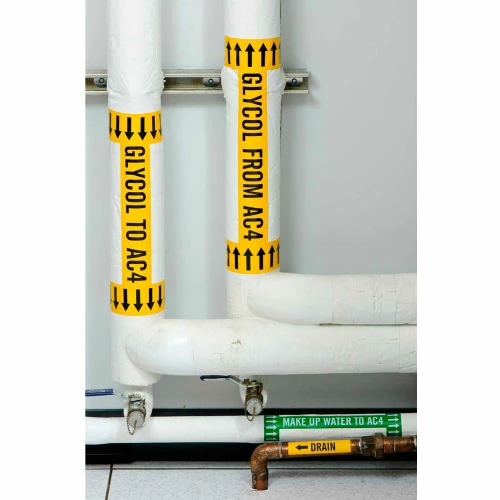 Brady® 91420 Pipe Marker Arrow Tape, Vinyl, 2"W x 30 Yds., Yellow/Black 4 Brady® 91420 Pipe Marker Arrow Tape, Vinyl, 2"W x 30 Yds., Yellow/Black - Image 2