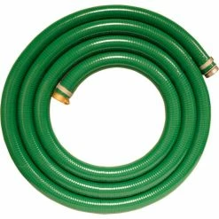 Apache Hose & Belting 1-1/2" x 20' Green PVC Water Suction Hose Assembly Coupled w/ M x F Aluminum Short Shank Fittings