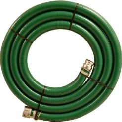 Apache Hose & Belting 1-1/2" x 20' Green PVC Water Suction Hose Assembly Coupled w/ C x E Aluminum Cam & Groove Couplings