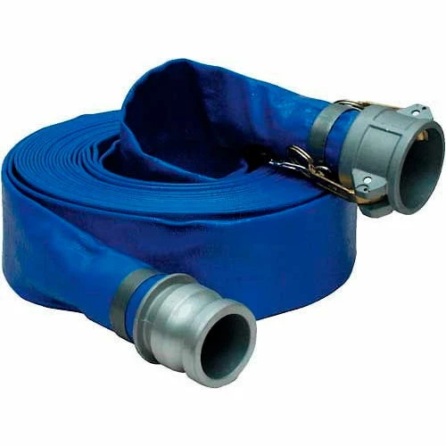 Apache Hose & Belting PVC Lay Flat Discharge Hose W/ CxE Aluminum Cam & Groove Fittings, 3"W x 25'L 3 Apache Hose & Belting PVC Lay Flat Discharge Hose W/ CxE Aluminum Cam & Groove Fittings, 3"W x 25'L