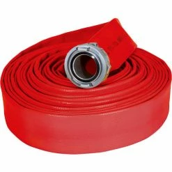 Kuriyama Fire Products JAFRIB Standard Nitrile Fire Hose, 4" X 50 Ft, 225 PSI, Red