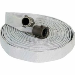 Kuriyama Fire Products FOREST LITE Single Jacket Fire Hose, 1-1/2" X 100 Ft, 300 PSI, White