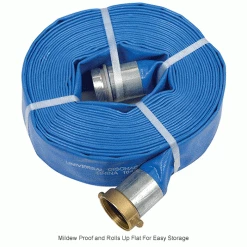Apache Hose & Belting Apache 98138045 2" x 50' PVC Lay Flat Discharge Hose w/ M x F Aluminum Short Shanks -Hoses & Tubes Sales 2022 B484079IN 2wco