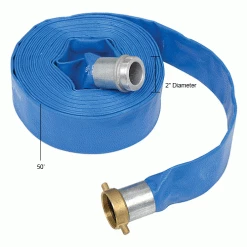 Apache Hose & Belting Apache 98138045 2" x 50' PVC Lay Flat Discharge Hose w/ M x F Aluminum Short Shanks -Hoses & Tubes Sales 2022 B484079IN dim