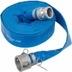 Apache Hose & Belting Apache 98138047 2" x 50' PVC Lay Flat Discharge Hose w/ C x E Aluminum Cam & Groove Fittings