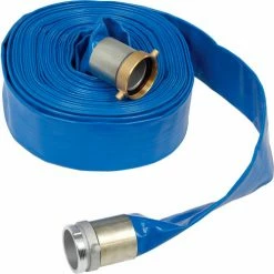 Apache Hose & Belting Apache 98138068 3" x 100' PVC Lay Flat Discharge Hose w/ M x F Aluminum Short Shanks