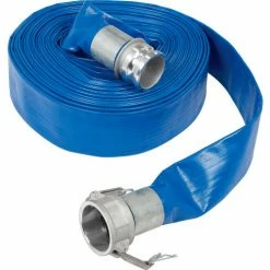 Apache Hose & Belting Apache 98138069 3" x 100' PVC Lay Flat Discharge Hose w/C x E Aluminum Cam & Groove Fittings