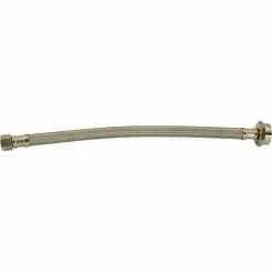 Jones Stephens Flexible Stainless Steel Ballcock Connector with Brass Nut, 20"L, 3/8" OD x 7/8" BC