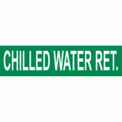 Pressure-Sensitive Pipe Marker - Chilled Water Return, Pack Of 25
