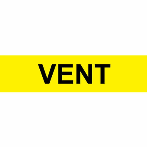 Pressure-Sensitive Pipe Marker - Vent, Pack Of 25 3 Pressure-Sensitive Pipe Marker - Vent, Pack Of 25