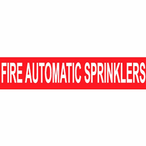 Pressure-Sensitive Pipe Marker - Fire Automatic Sprinklers, Pack Of 25 3 Pressure-Sensitive Pipe Marker - Fire Automatic Sprinklers, Pack Of 25
