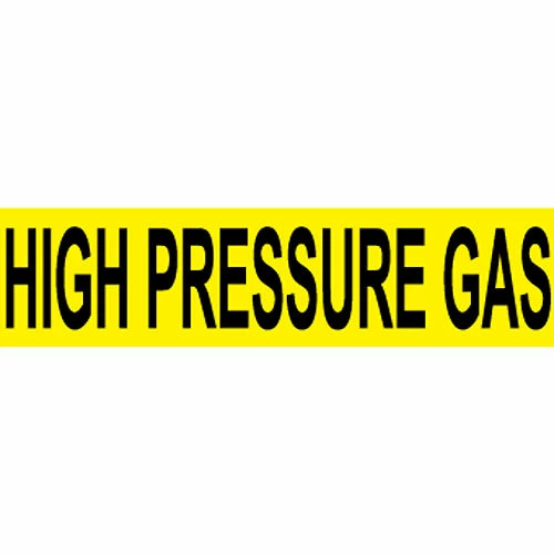 Pressure-Sensitive Pipe Marker - High Pressure Gas, Pack Of 25 3 Pressure-Sensitive Pipe Marker - High Pressure Gas, Pack Of 25