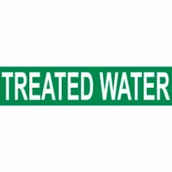 Pressure-Sensitive Pipe Marker - Treated Water, Pack Of 25