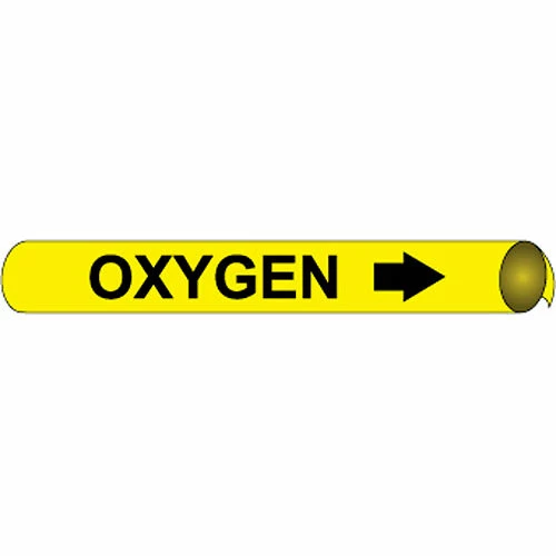Precoiled and Strap-on Pipe Marker - Oxygen 3 Precoiled and Strap-on Pipe Marker - Oxygen