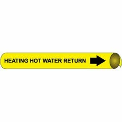 Precoiled and Strap-on Pipe Marker - Heating Hot Water Return