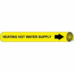 Precoiled and Strap-on Pipe Marker - Heating Hot Water Supply