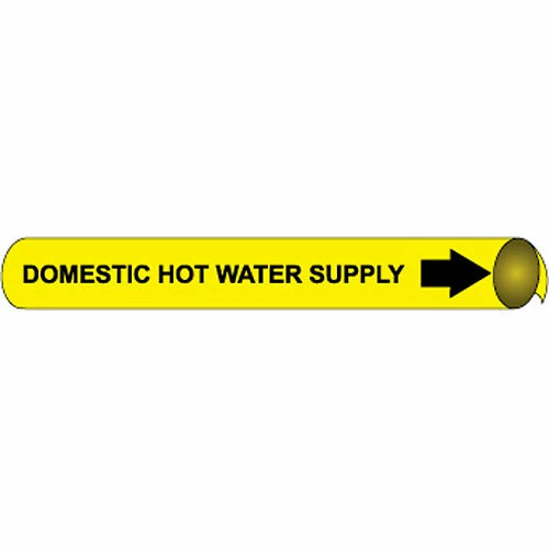 Precoiled and Strap-on Pipe Marker - Domestic Hot Water Supply 3 Precoiled and Strap-on Pipe Marker - Domestic Hot Water Supply