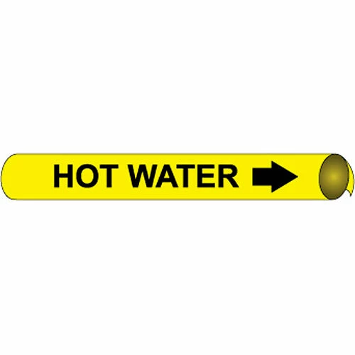 Precoiled and Strap-on Pipe Marker - Hot Water 3 Precoiled and Strap-on Pipe Marker - Hot Water