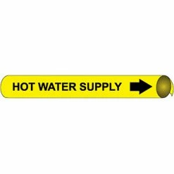 Precoiled and Strap-on Pipe Marker - Hot Water Supply