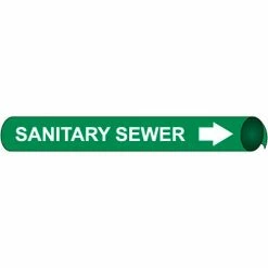 Precoiled and Strap-on Pipe Marker - Sanitary Sewer