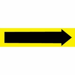 Pressure-Sensitive Pipe Marker - Direction Arrow Yellow, Pack Of 25