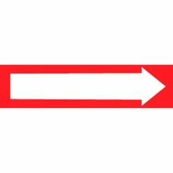 Pressure-Sensitive Pipe Marker - Direction Arrow Red, Pack Of 25